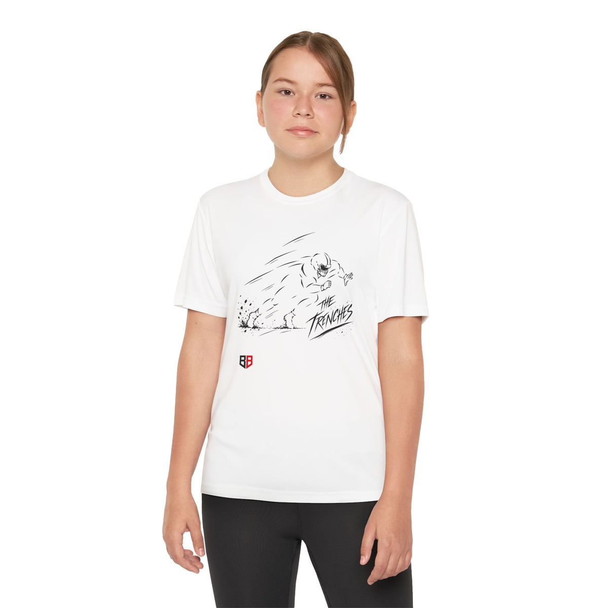 Youth Lineman Tee — "The Trenches" Football Graphic