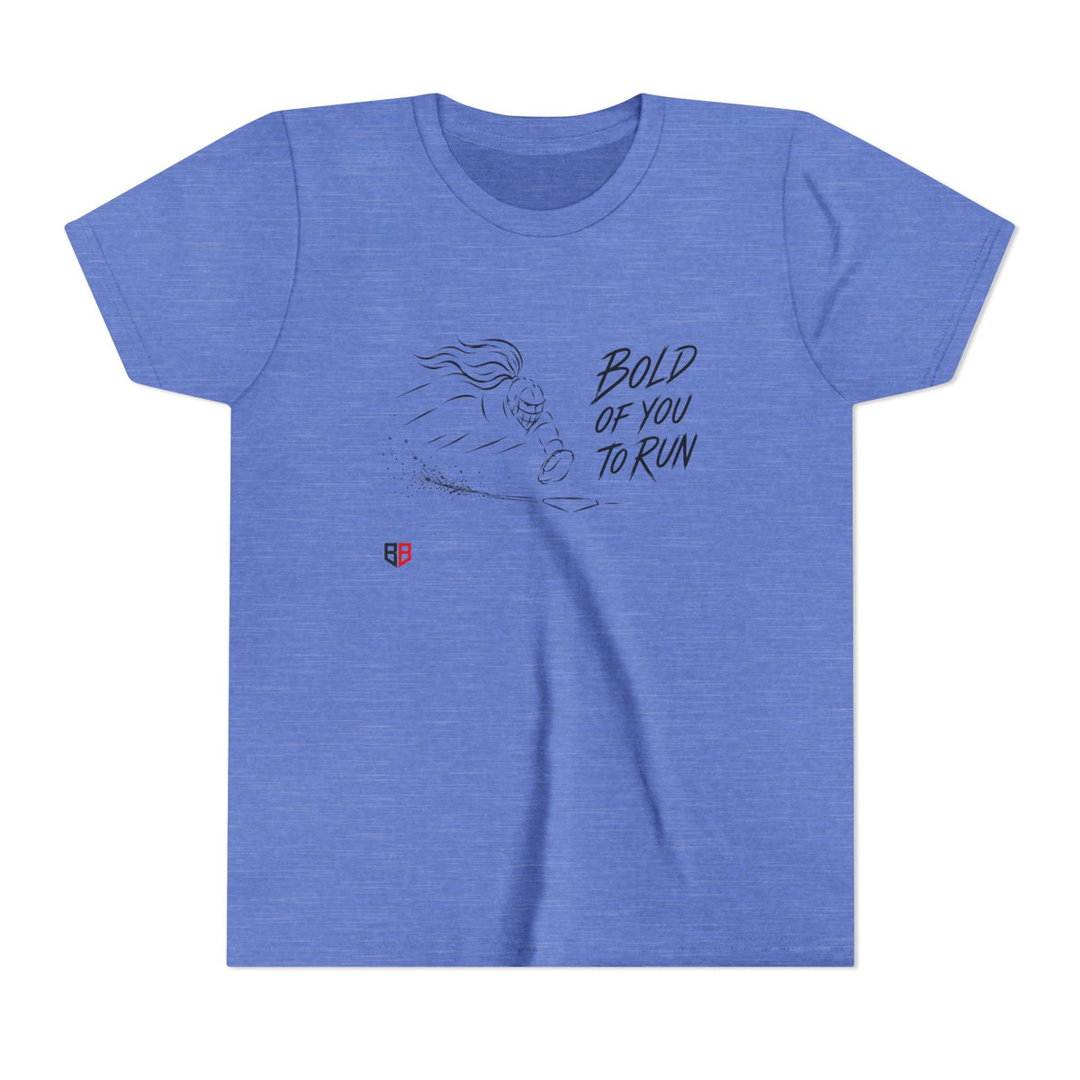 Youth Softball Catcher Tee — "Bold of You to Run" Bella + Canvas Graphic Shirt