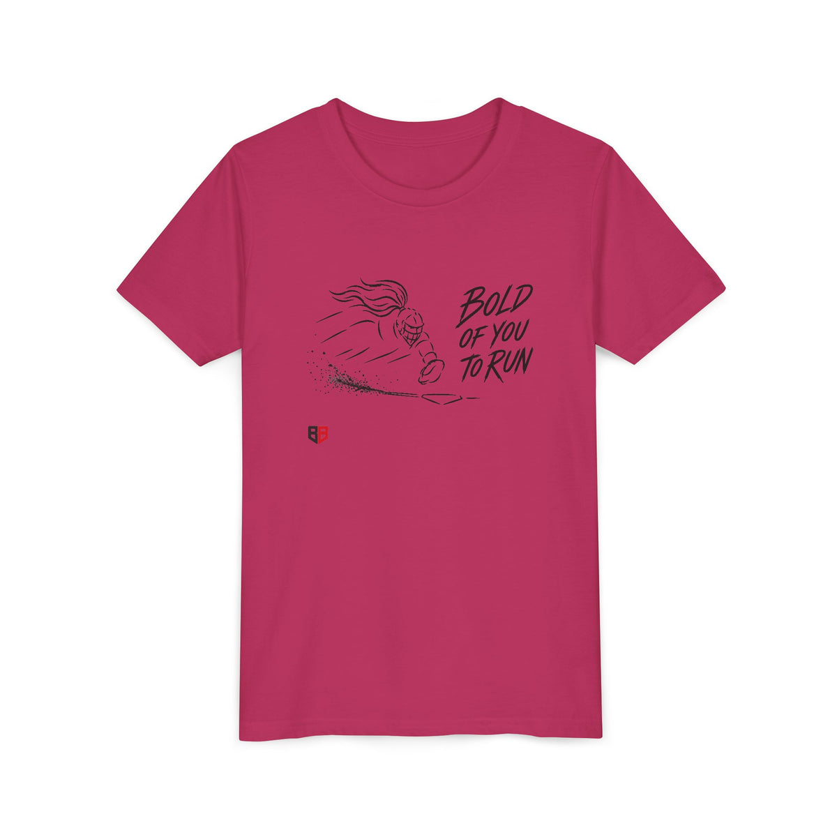 Youth Softball Catcher Tee — "Bold of You to Run" Bella + Canvas Graphic Shirt