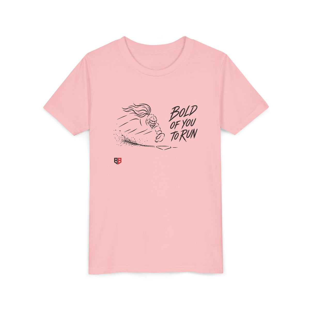 Youth Softball Catcher Tee — "Bold of You to Run" Bella + Canvas Graphic Shirt