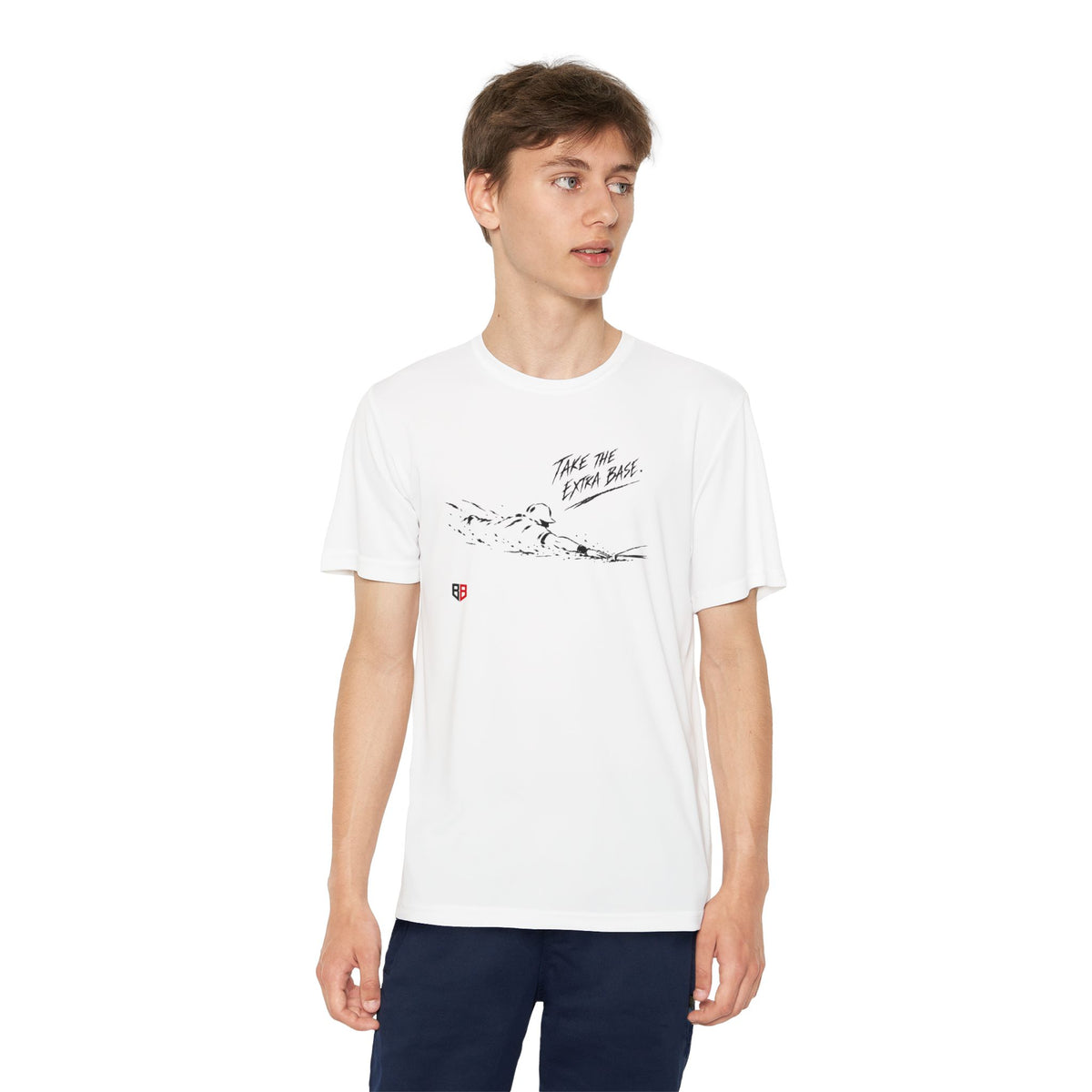 Youth Baseball Tee — "Take the Extra Base" Graphic Shirt