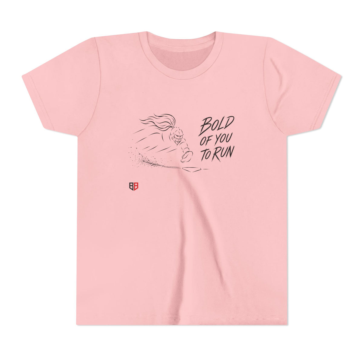 Youth Softball Catcher Tee — "Bold of You to Run" Bella + Canvas Graphic Shirt