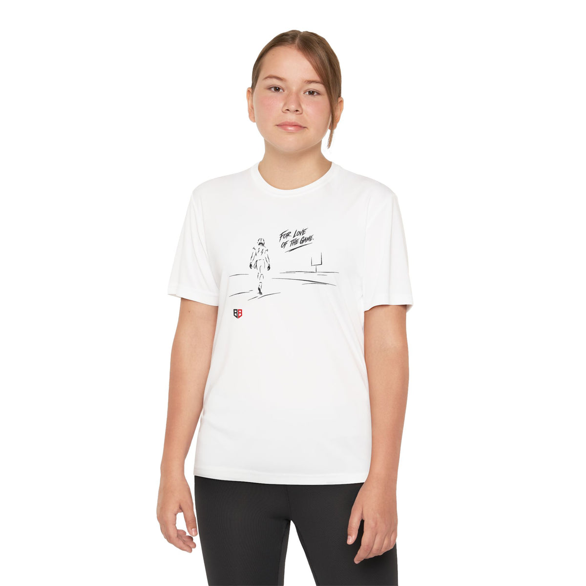 Youth Football Tee — 'For Love of the Game' Minimalist Player Design