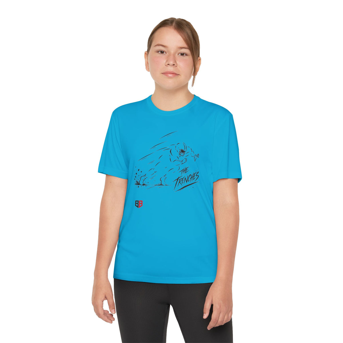 Youth Lineman Tee — "The Trenches" Football Graphic
