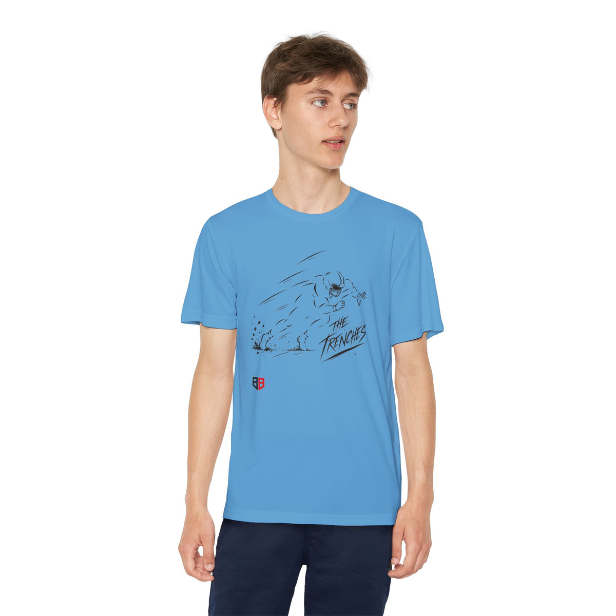 Youth Lineman Tee — "The Trenches" Football Graphic