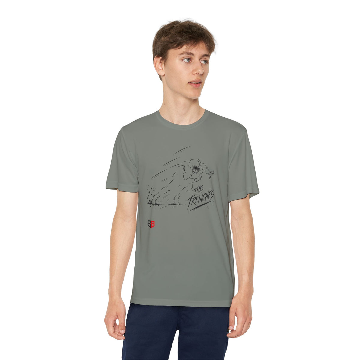 Youth Lineman Tee — "The Trenches" Football Graphic
