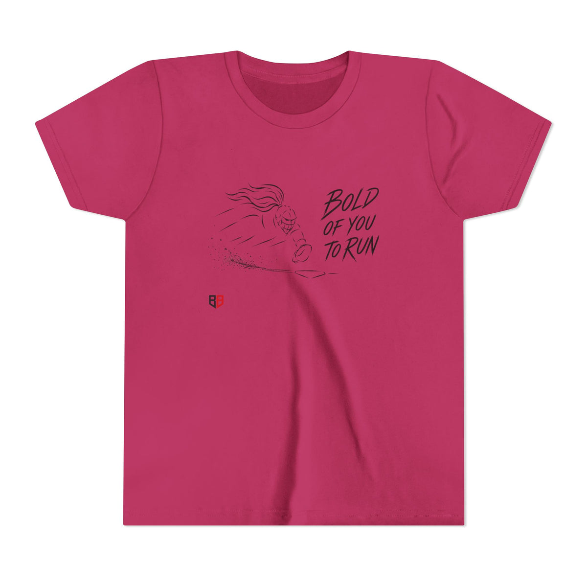 Youth Softball Catcher Tee — "Bold of You to Run" Bella + Canvas Graphic Shirt