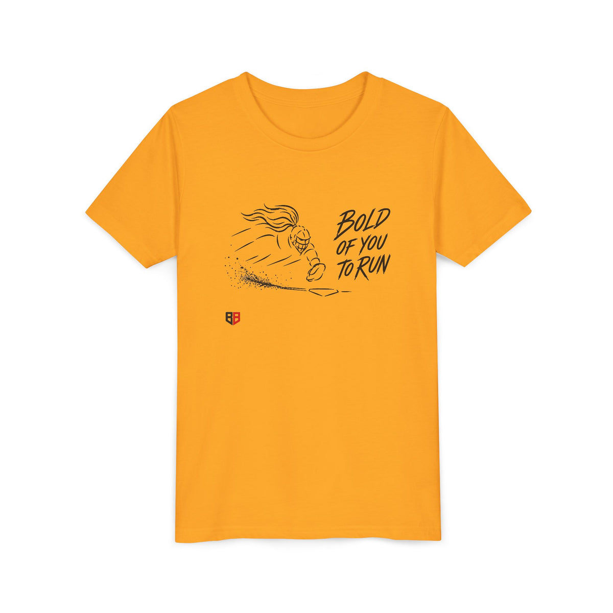 Youth Softball Catcher Tee — "Bold of You to Run" Bella + Canvas Graphic Shirt