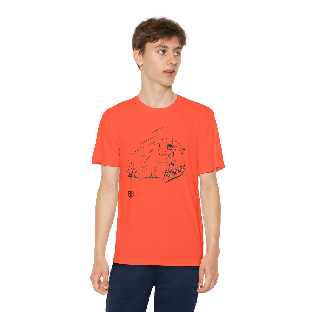 Youth Lineman Tee — "The Trenches" Football Graphic