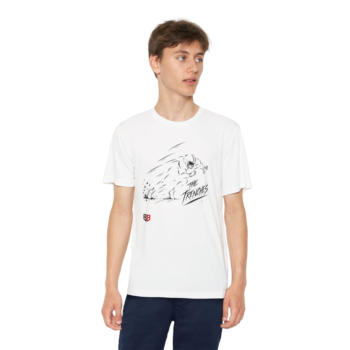 Youth Lineman Tee — "The Trenches" Football Graphic