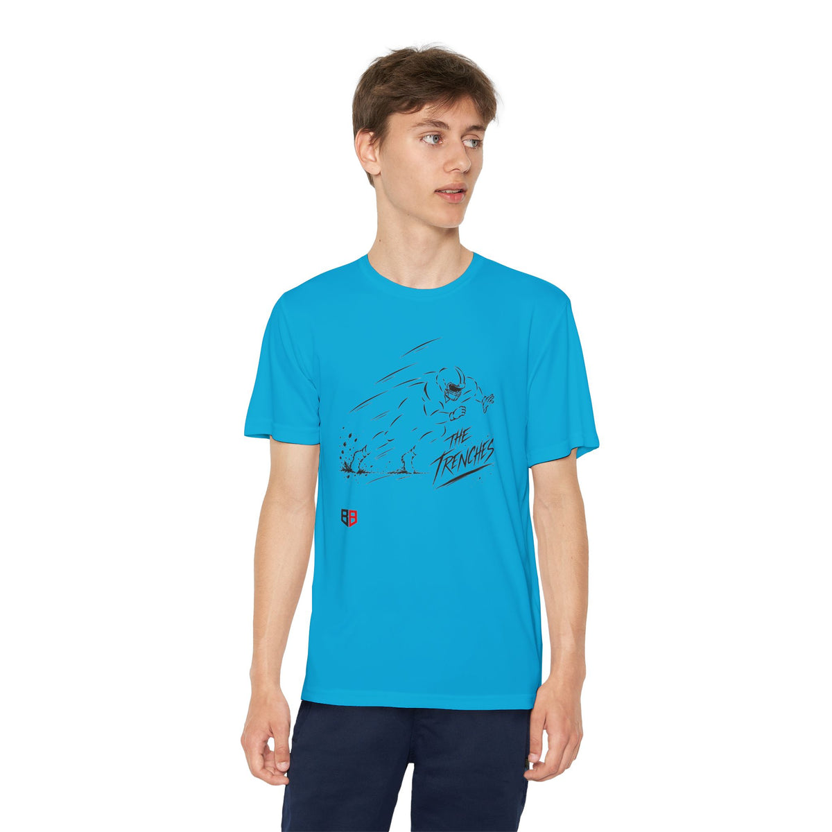 Youth Lineman Tee — "The Trenches" Football Graphic