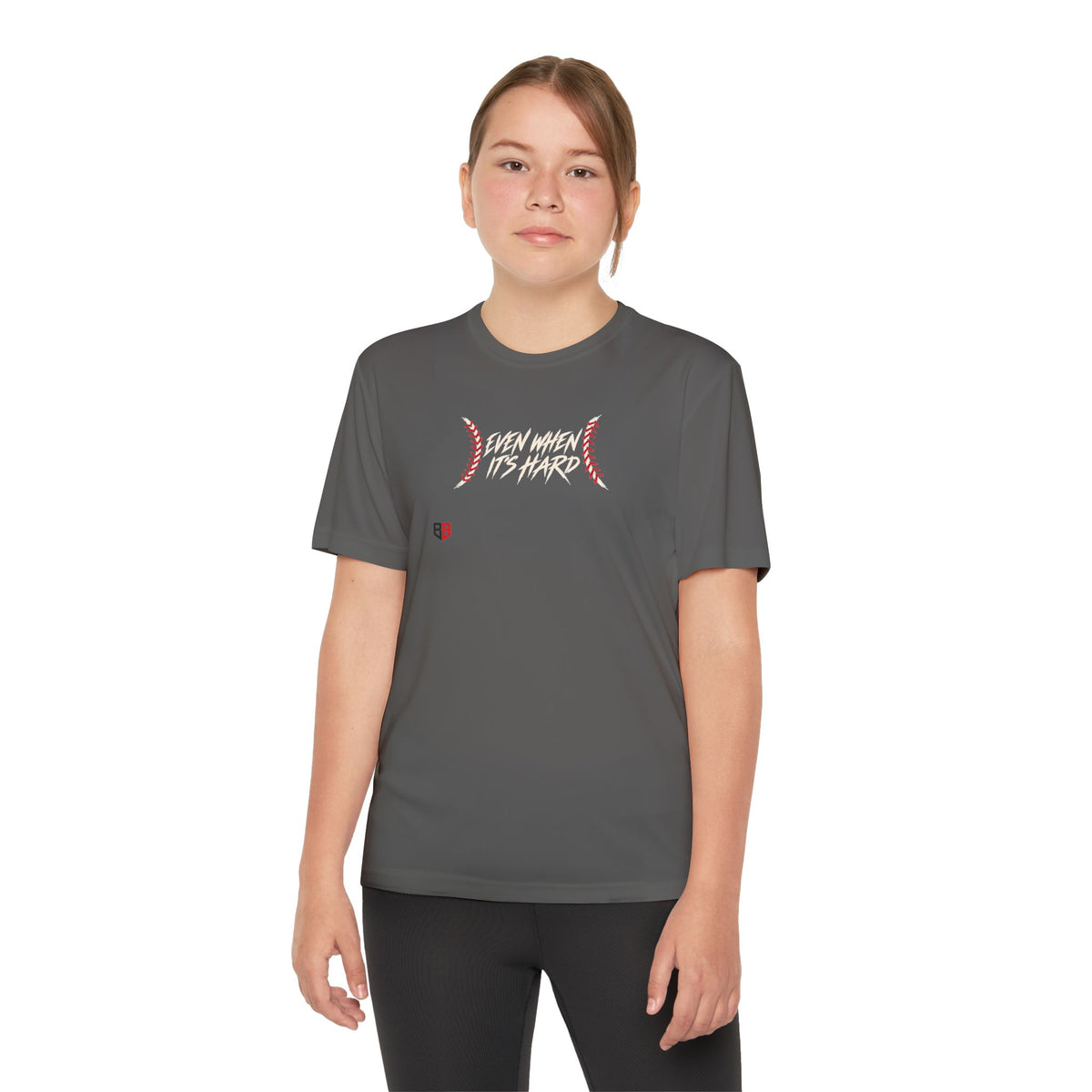 Youth Baseball "Even When It's Hard" Tee
