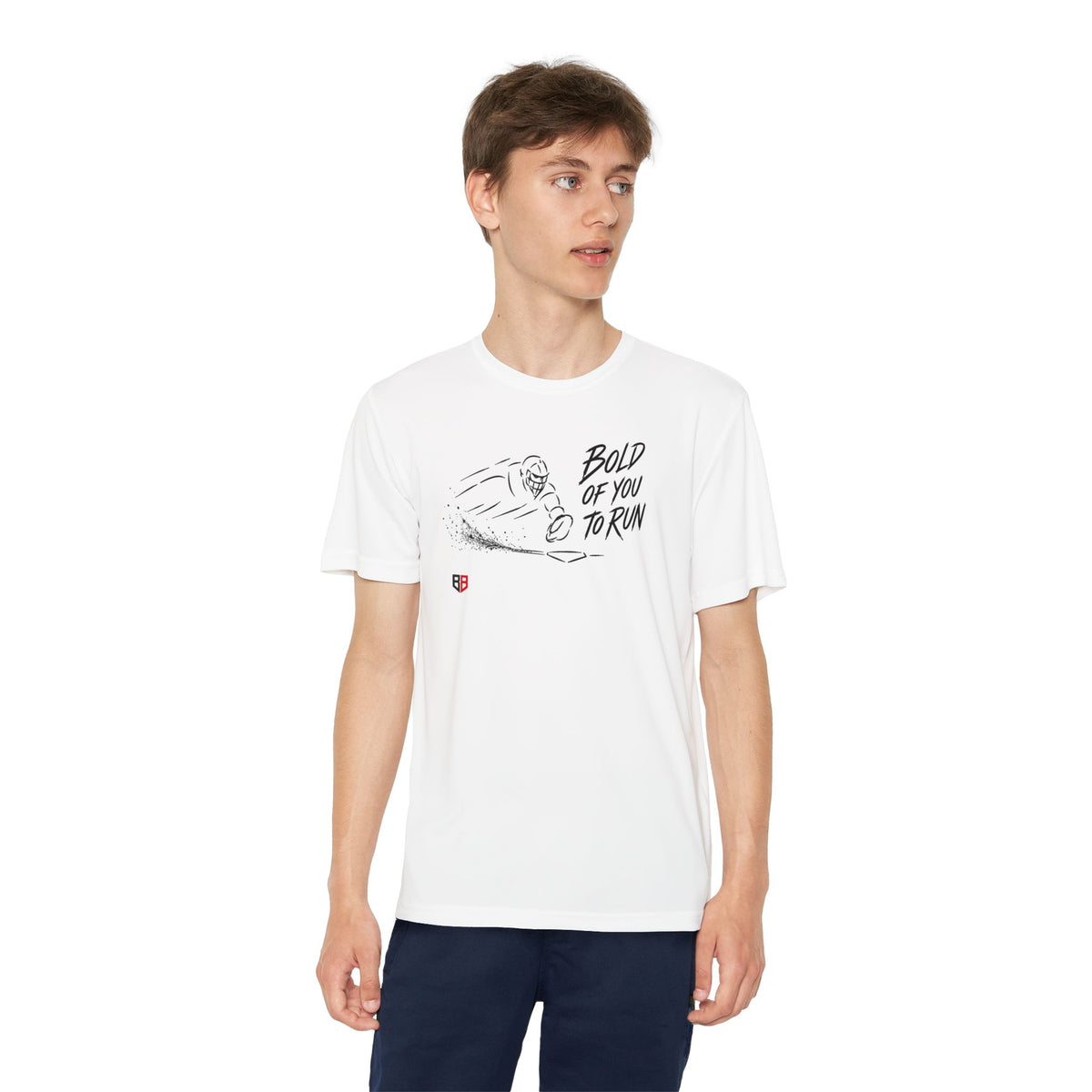 Catcher Tee — "Bold of you to Run" Motivational Shirt for catchers
