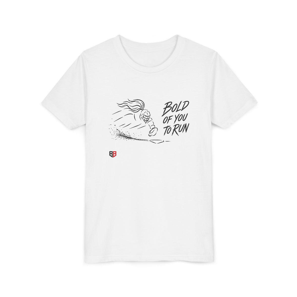 Youth Softball Catcher Tee — "Bold of You to Run" Bella + Canvas Graphic Shirt