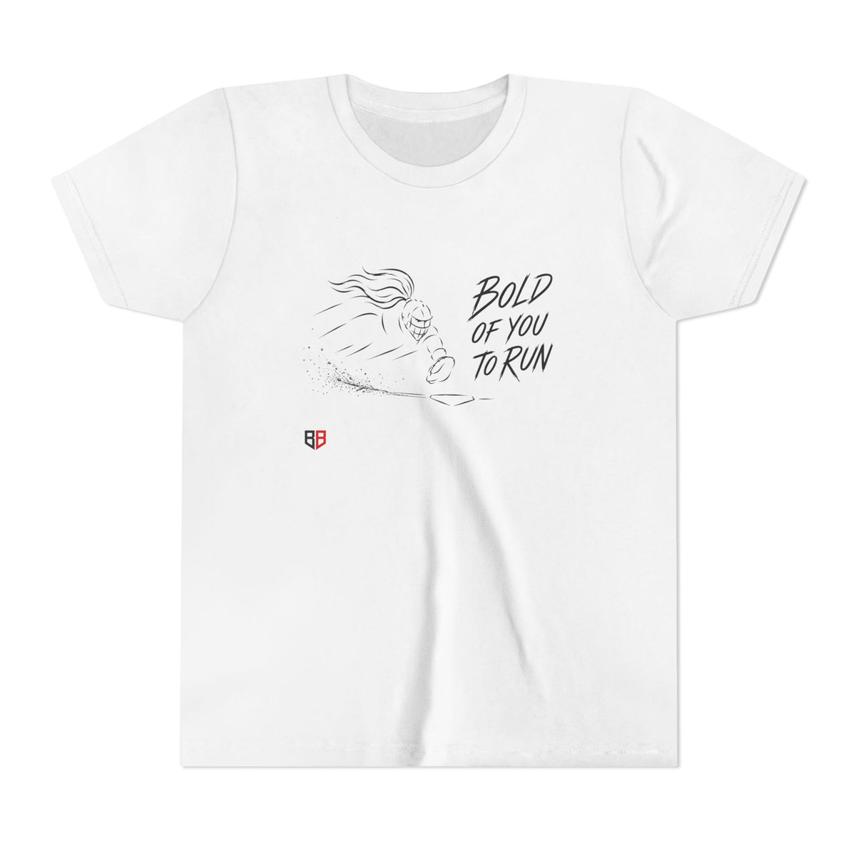 Youth Softball Catcher Tee — "Bold of You to Run" Bella + Canvas Graphic Shirt
