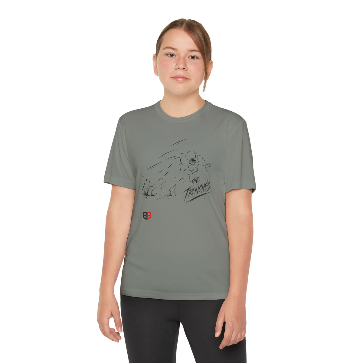 Youth Lineman Tee — "The Trenches" Football Graphic