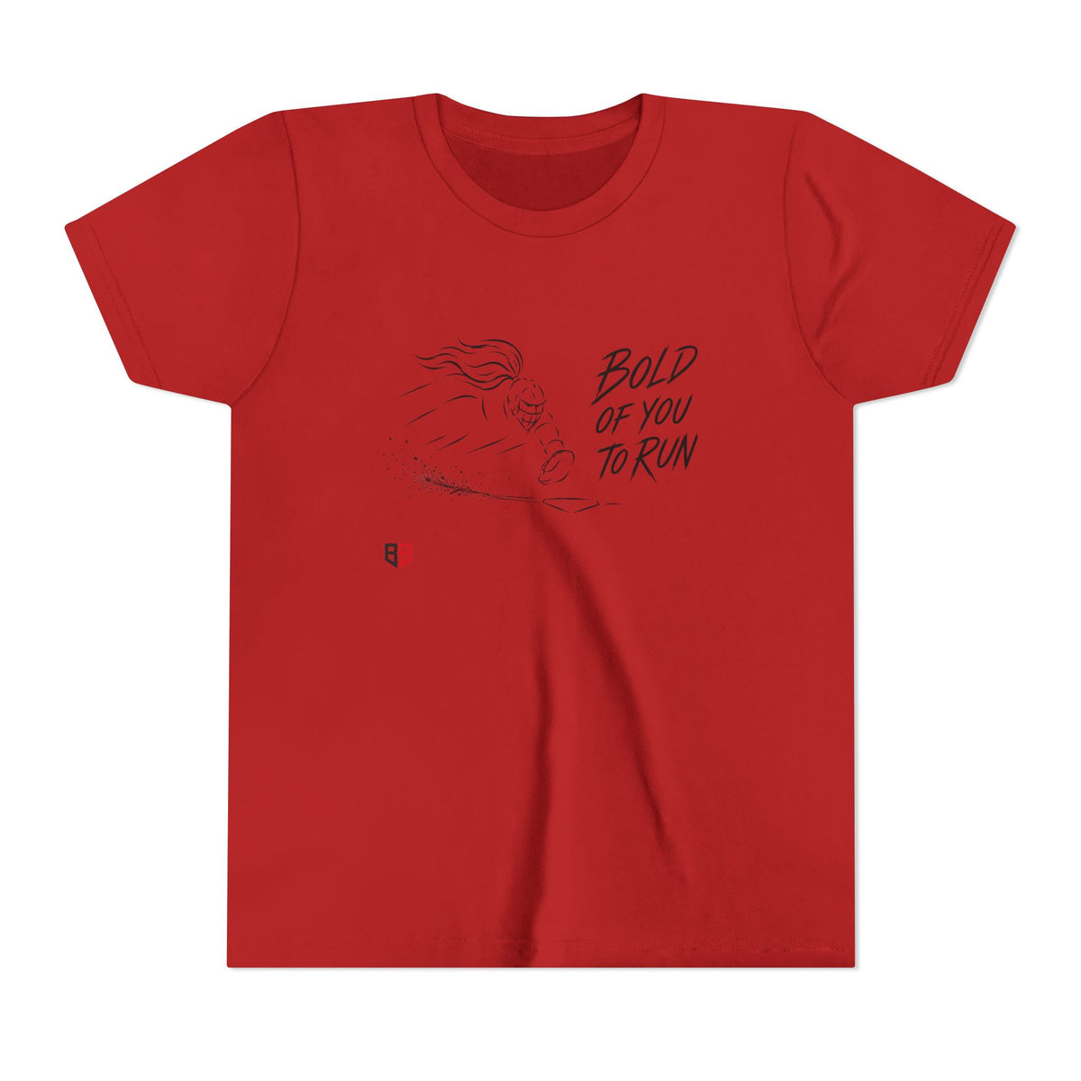Youth Softball Catcher Tee — "Bold of You to Run" Bella + Canvas Graphic Shirt