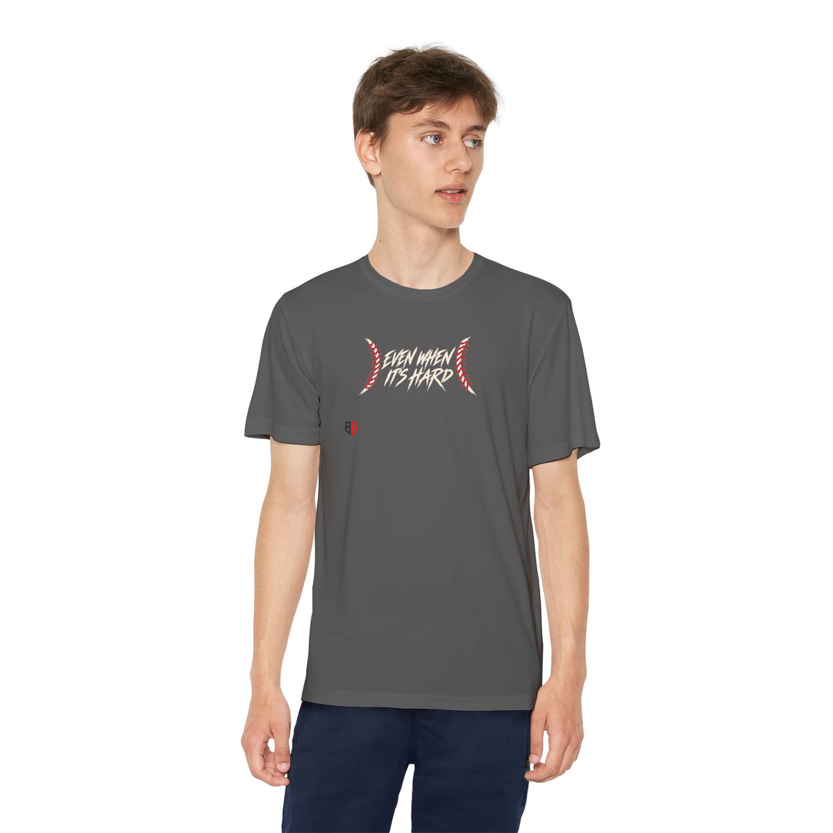 Youth Baseball "Even When It's Hard" Tee